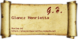 Glancz Henrietta névjegykártya